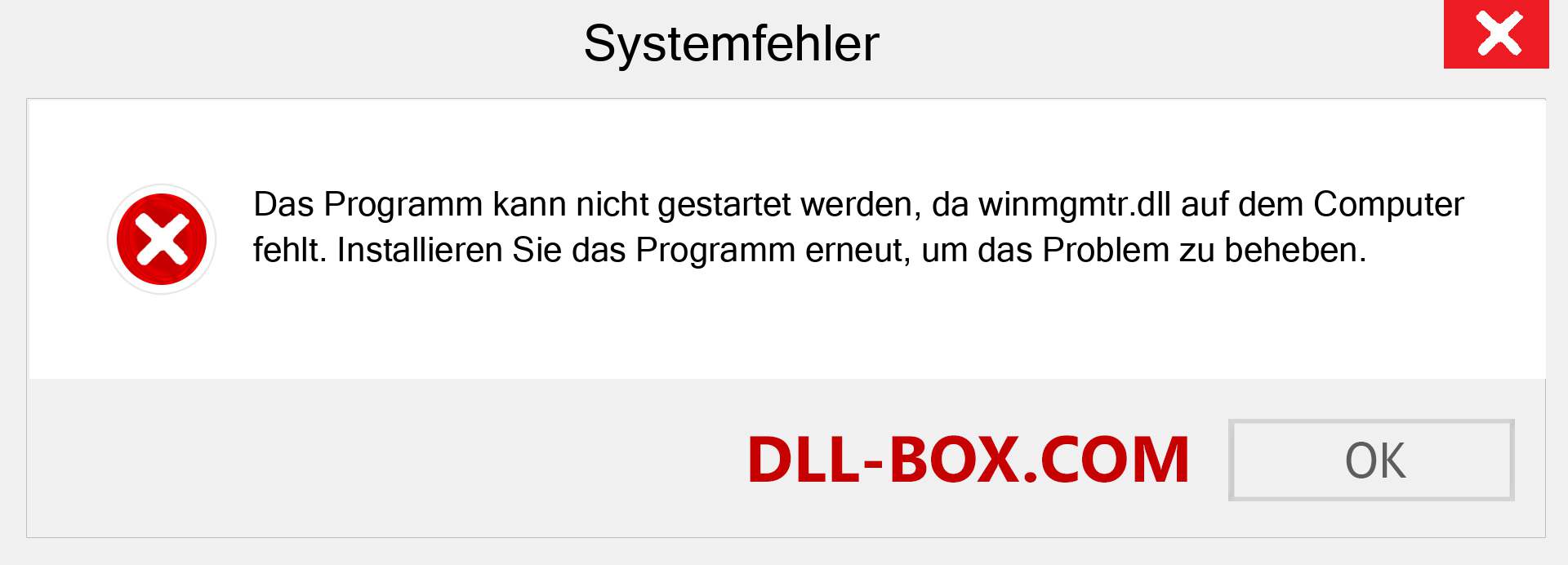 winmgmtr.dll-Datei fehlt?. Download für Windows 7, 8, 10 - Fix winmgmtr dll Missing Error unter Windows, Fotos, Bildern